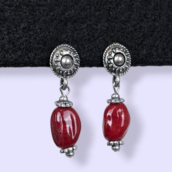 Jewelry - Bohemian Dangling Red Stone Earrings